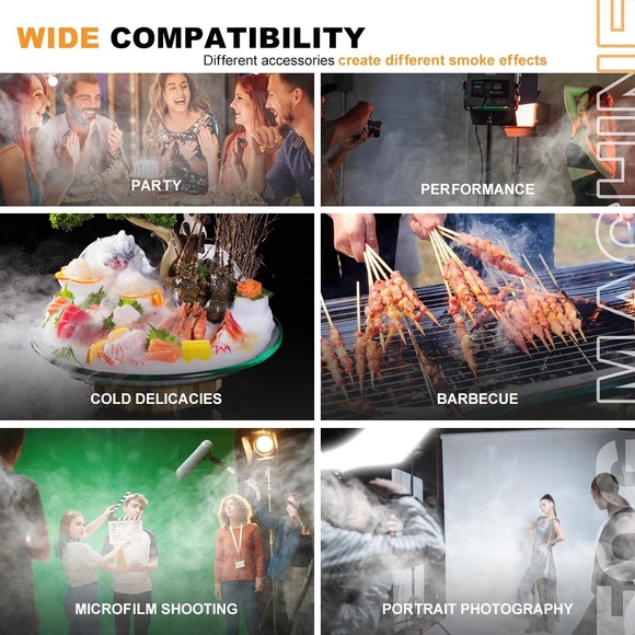 SEALED Cocktail Party Fog Machine Handheld Photography Cooking Stage Effects New - Picture 3 of 5